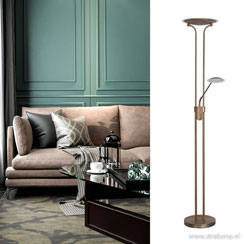 indirecte verlichting - ideeën en inspiratie | Uplighter brons LED Luna leesarm, dimmer Uplighter brons LED Luna leesarm, dimmer